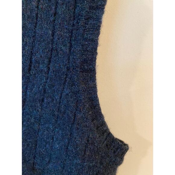 Club Room 100% Pure Wool Striped Button Front Sweater Vest Black Women's Large - Picture 5 of 7